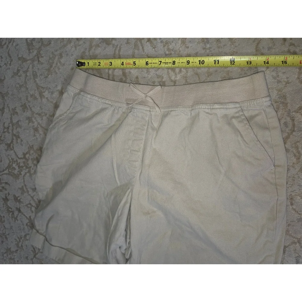IZOD Approved Schoolwear Khaki Pull On Shorts Girls Plus Size 20.5 Tan Cuffed